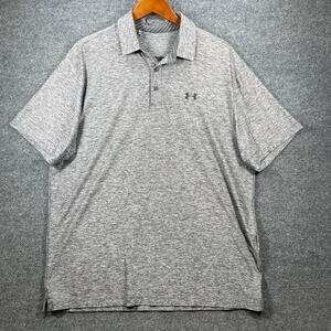 Under Armour Heat Gear Polo Shirt Men's XL Gray Loose Activewear Outdoors